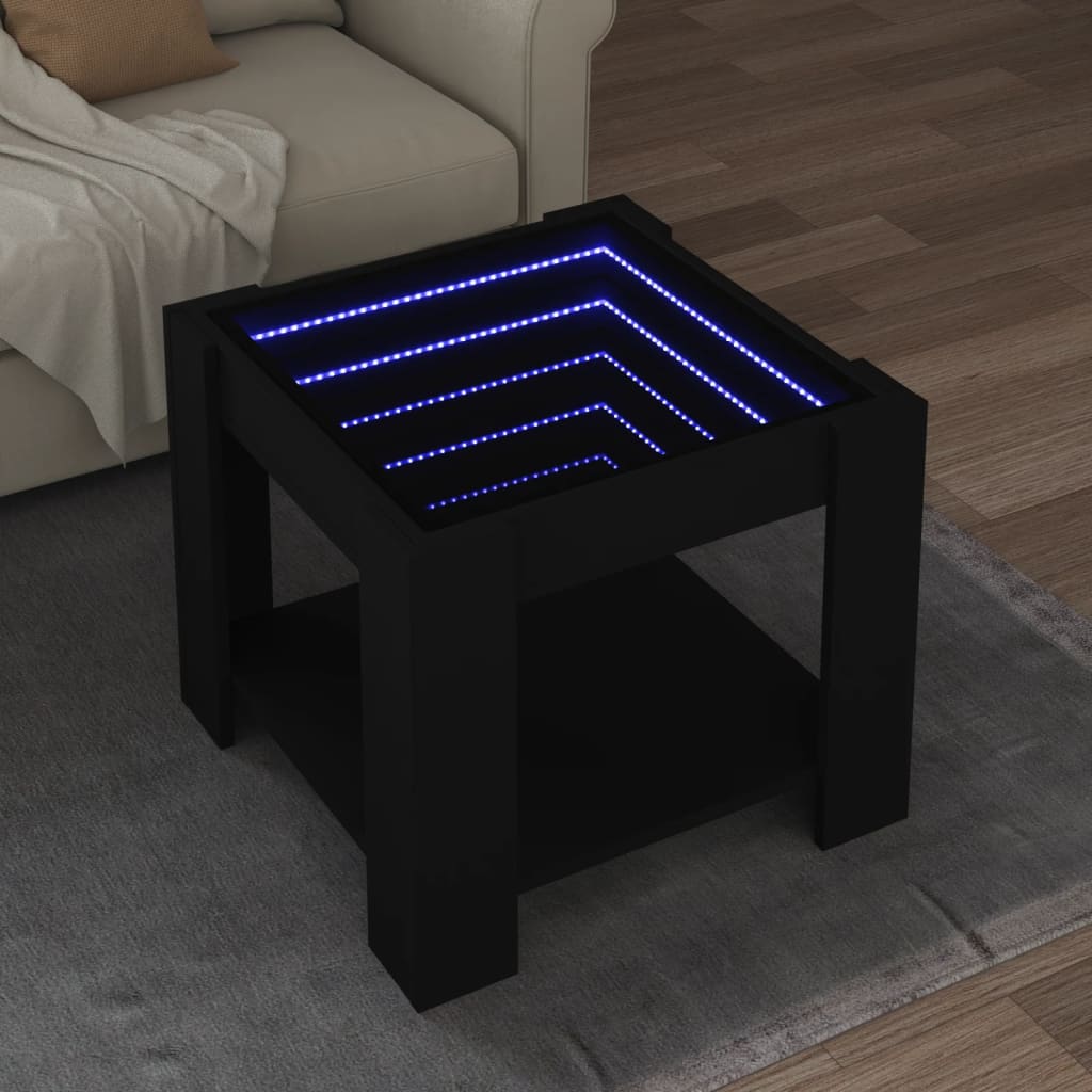 Salontafel Met Led 53X53X45 Cm Bewerkt Hout