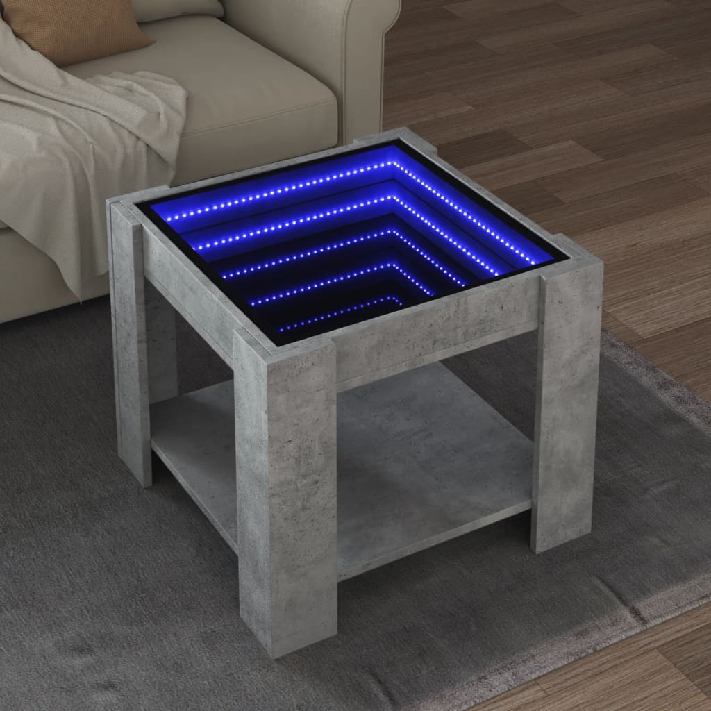 Salontafel Met Led 53X53X45 Cm Bewerkt Hout
