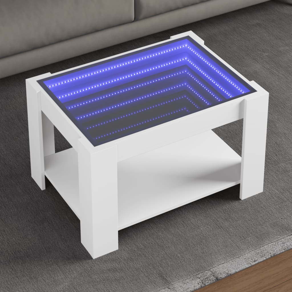Salontafel Met Led 53X53X45 Cm Bewerkt Hout