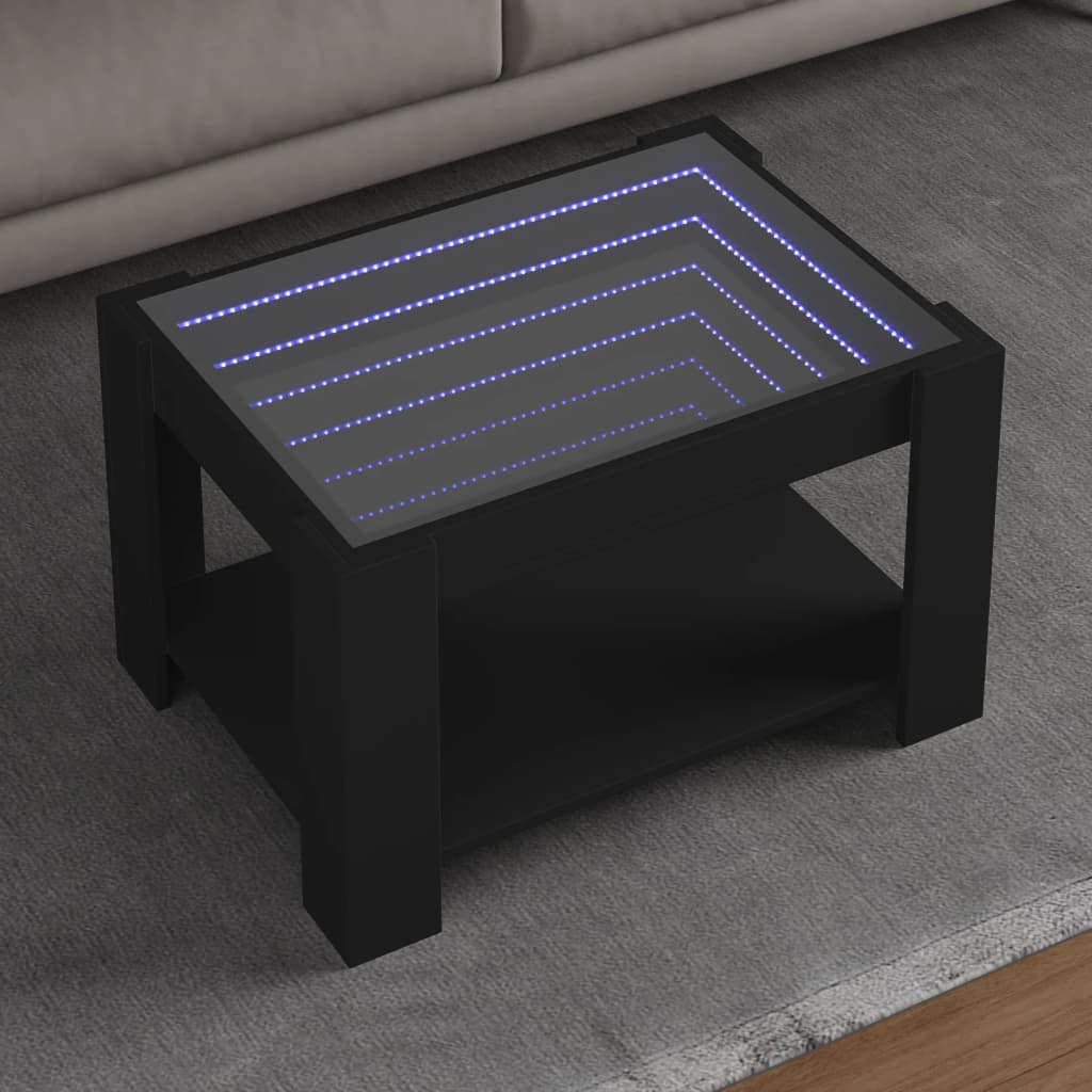 Salontafel Met Led 53X53X45 Cm Bewerkt Hout