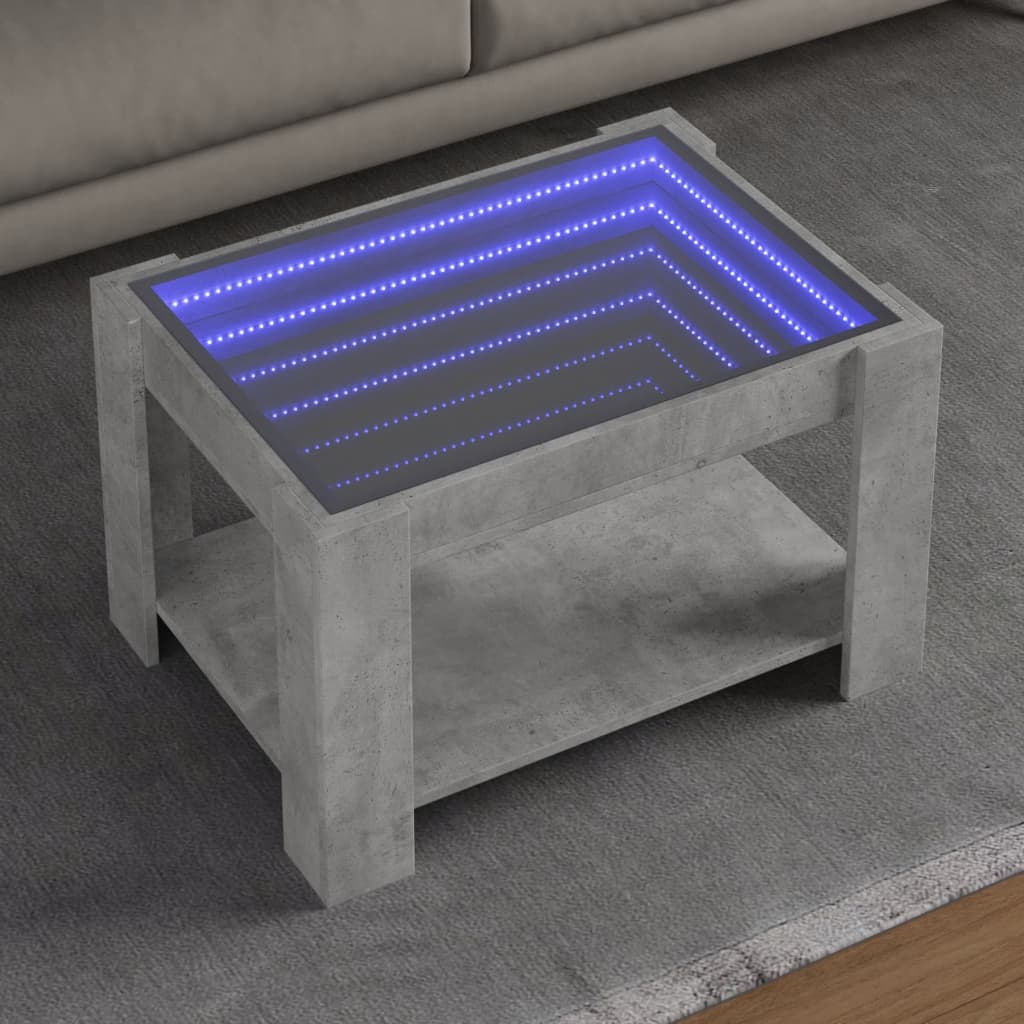 Salontafel Met Led 53X53X45 Cm Bewerkt Hout