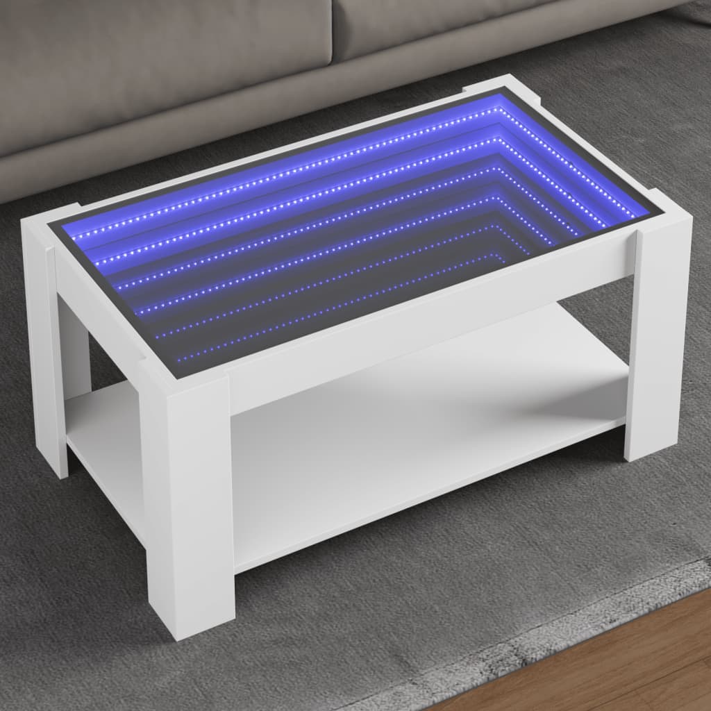 Salontafel Met Led 53X53X45 Cm Bewerkt Hout