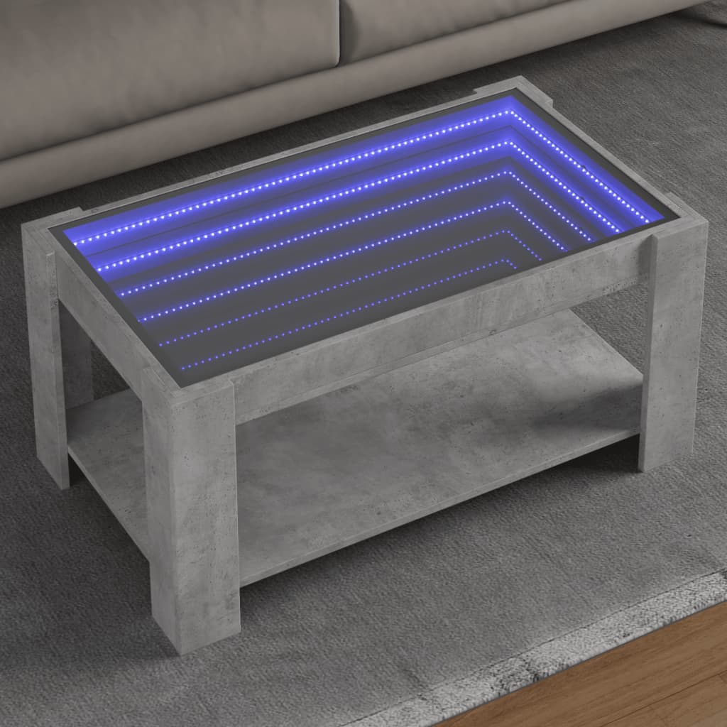 Salontafel Met Led 53X53X45 Cm Bewerkt Hout