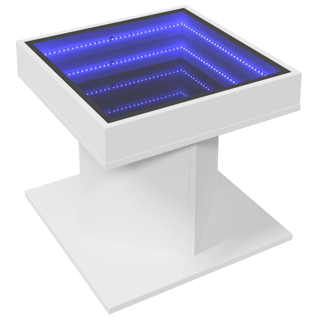 Salontafel Met Led 50X50X45 Cm Bewerkt Hout