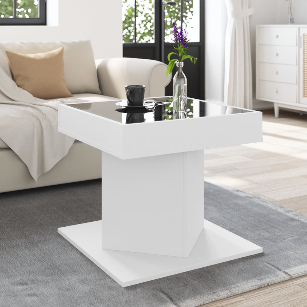 Salontafel Met Led 50X50X45 Cm Bewerkt Hout