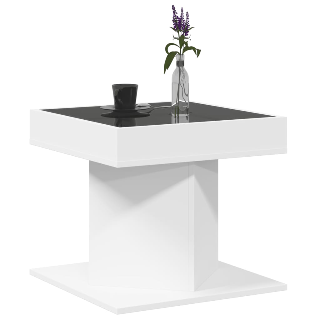 Salontafel Met Led 50X50X45 Cm Bewerkt Hout