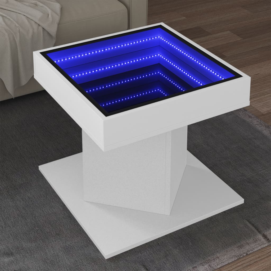 Salontafel Met Led 50X50X45 Cm Bewerkt Hout