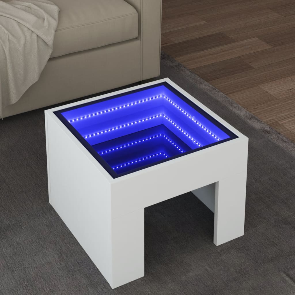Salontafel Met Infinity Led 70X50X30 Cm Wit