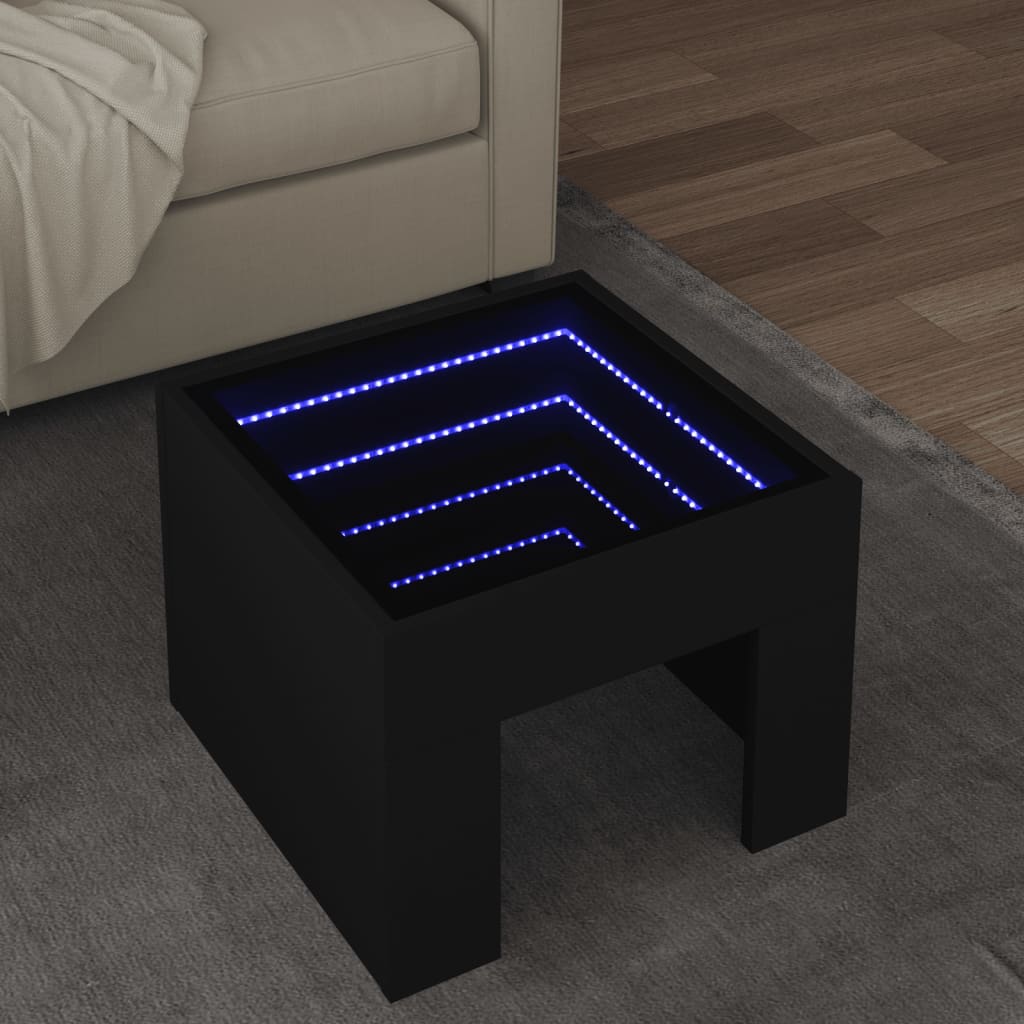 Salontafel Met Infinity Led 70X50X30 Cm Zwart