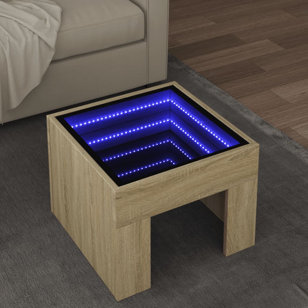 Salontafel Met Infinity Led 70X50X30 Cm Kleurig Sonoma Eiken
