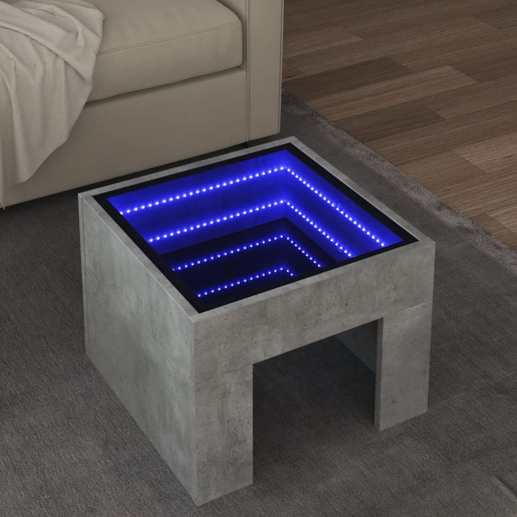 Salontafel Met Infinity Led 70X50X30 Cm Betongrijs