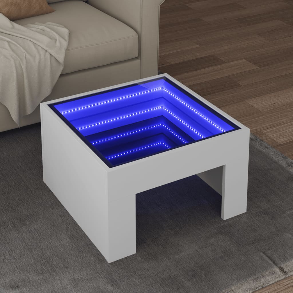 Salontafel Met Infinity Led 70X50X30 Cm Wit