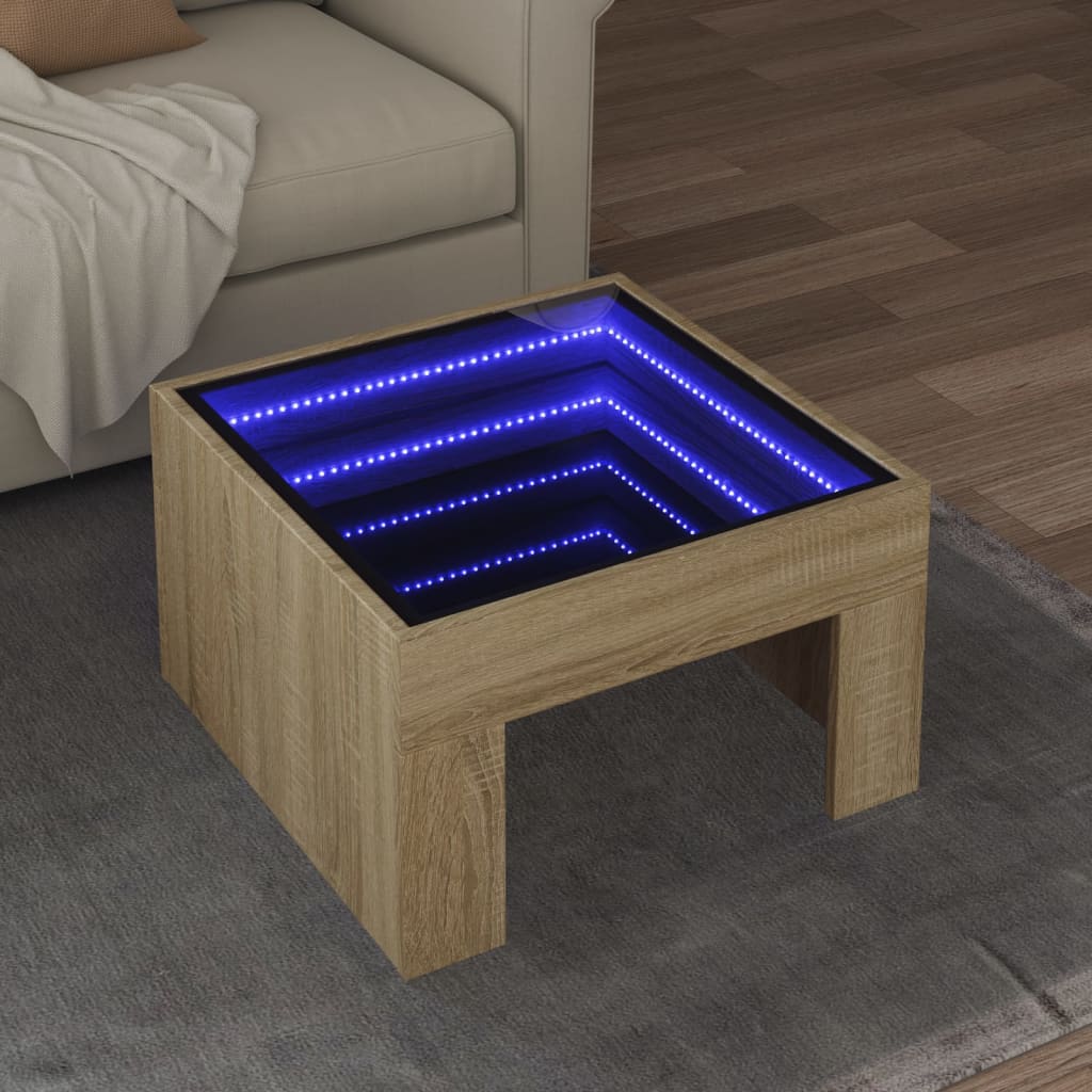 Salontafel Met Infinity Led 70X50X30 Cm Kleurig Sonoma Eiken