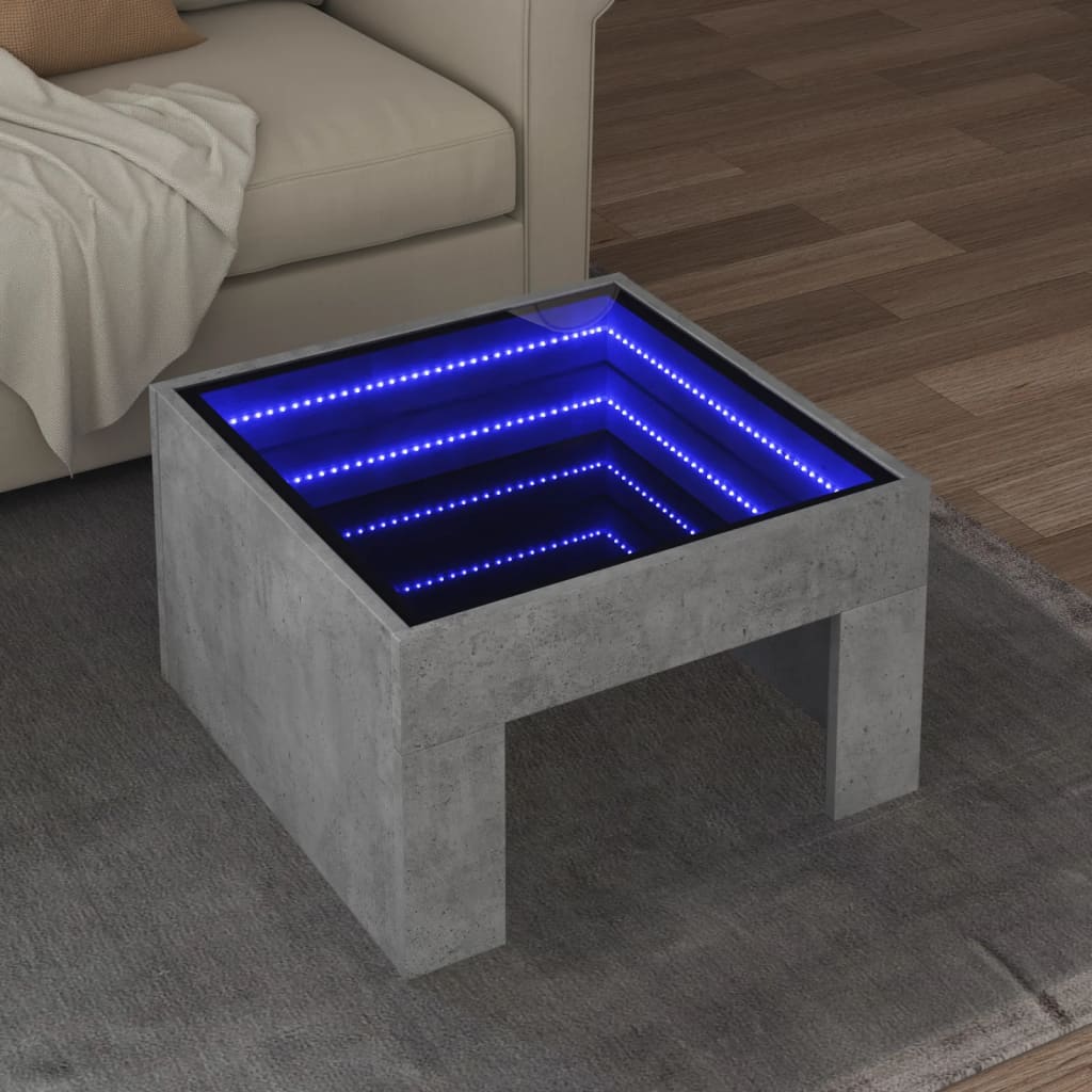 Salontafel Met Infinity Led 70X50X30 Cm Betongrijs