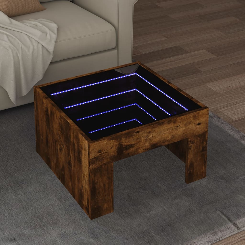 Salontafel Met Infinity Led 70X50X30 Cm Kleurig Gerookt Eiken