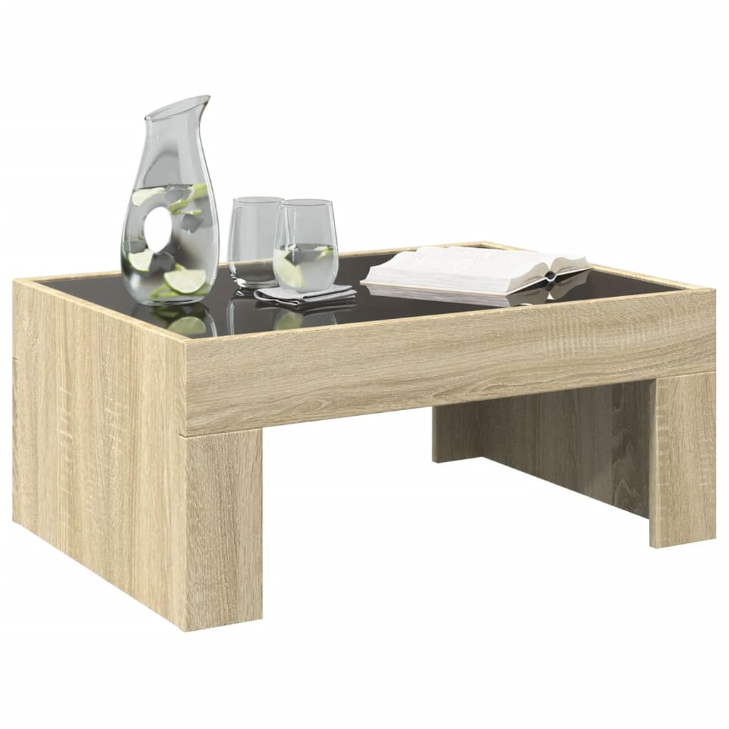 Salontafel Met Infinity Led 70X50X30 Cm Kleurig Sonoma Eiken
