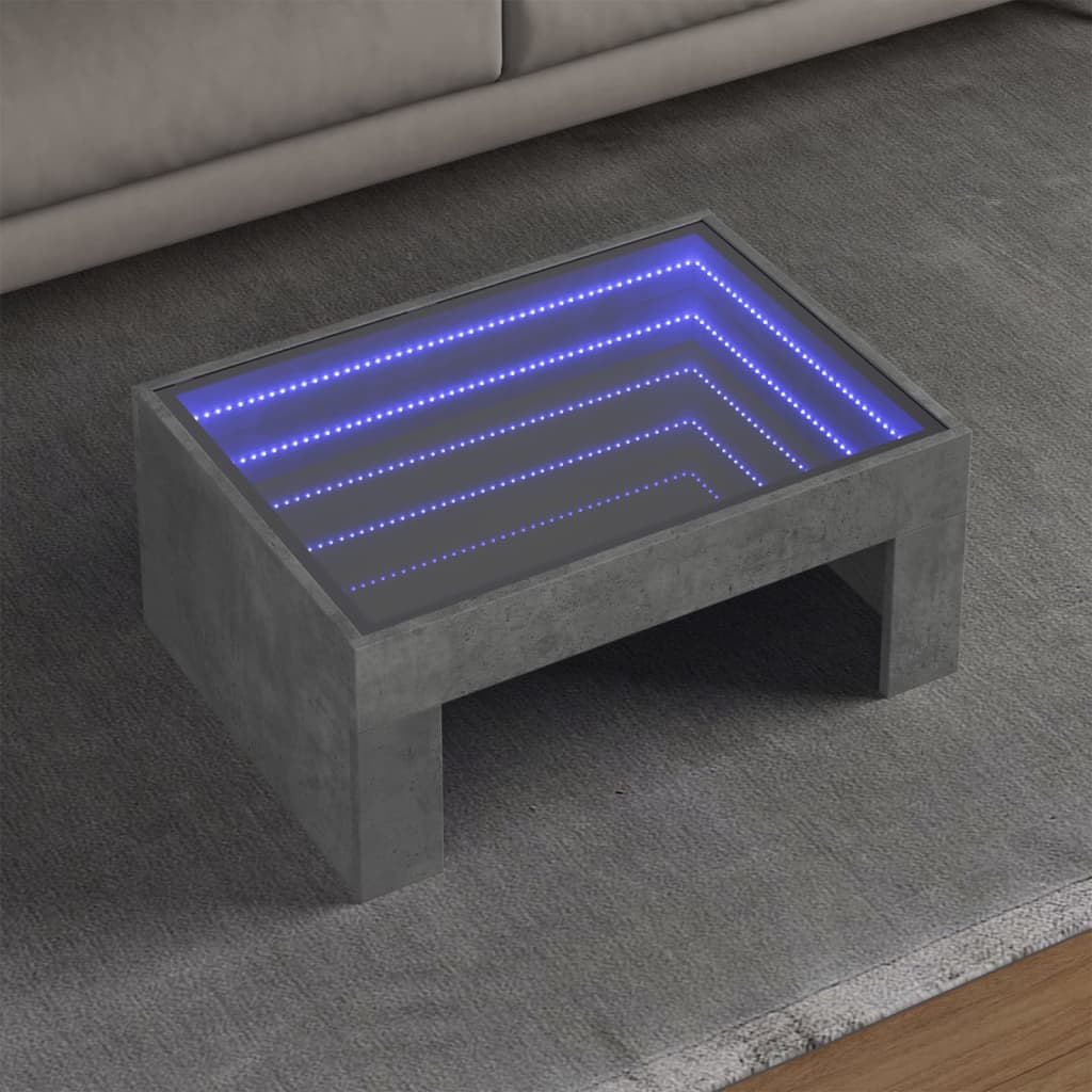 Salontafel Met Infinity Led 70X50X30 Cm Betongrijs