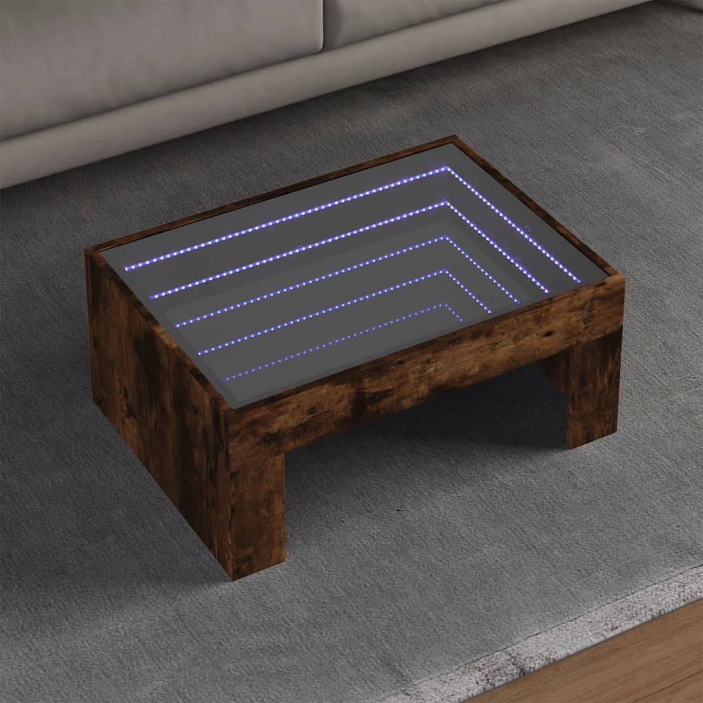 Salontafel Met Infinity Led 70X50X30 Cm Kleurig Gerookt Eiken