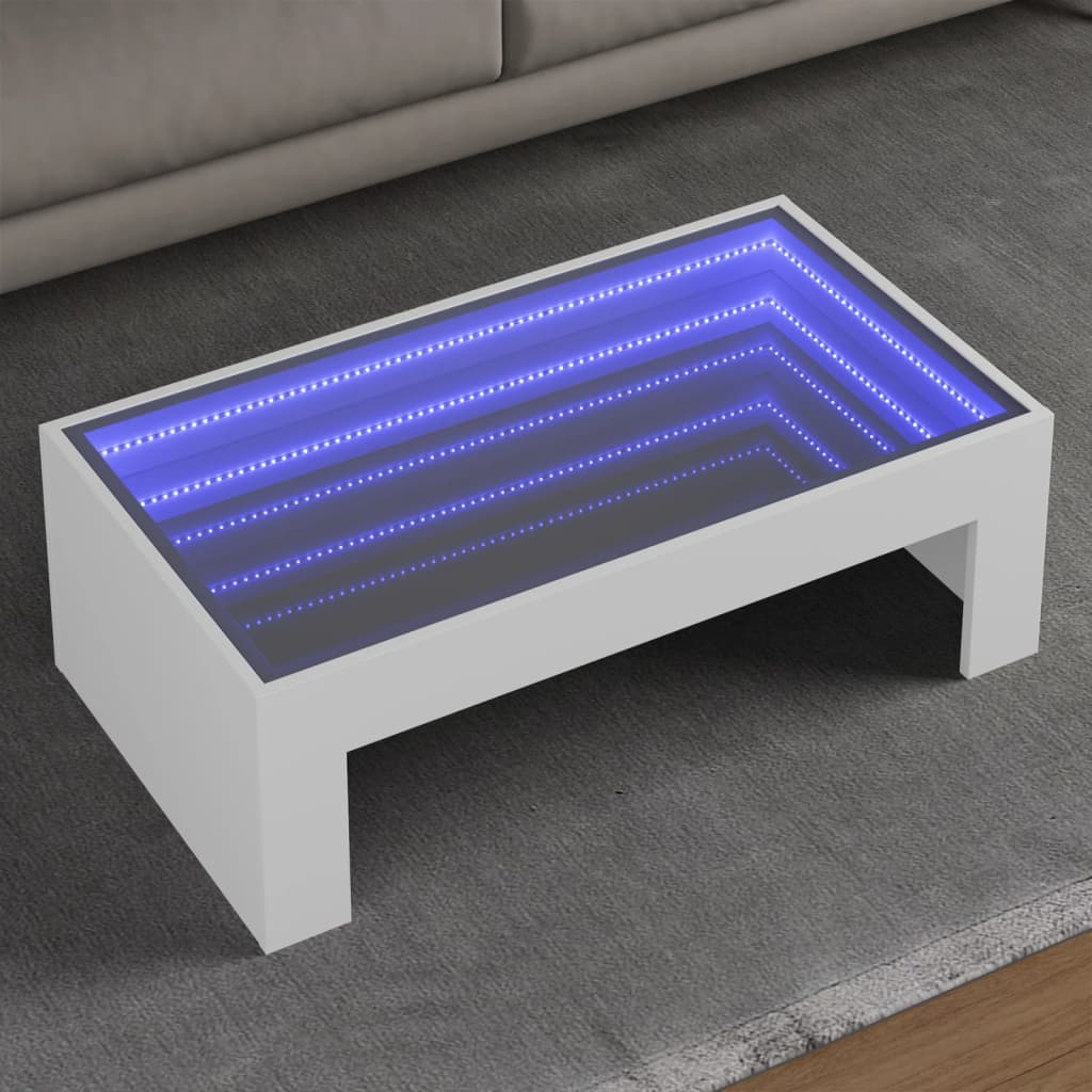 Salontafel Met Infinity Led 70X50X30 Cm Wit