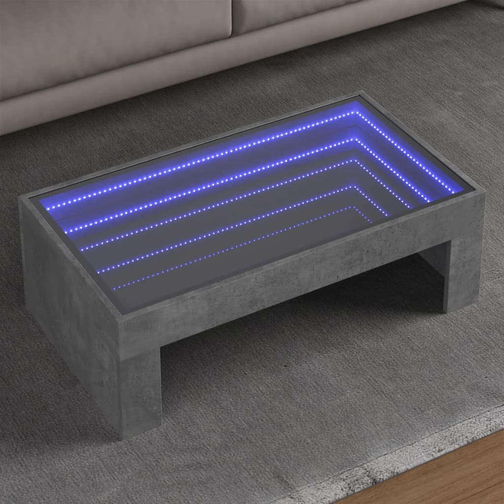 Salontafel Met Infinity Led 70X50X30 Cm Betongrijs
