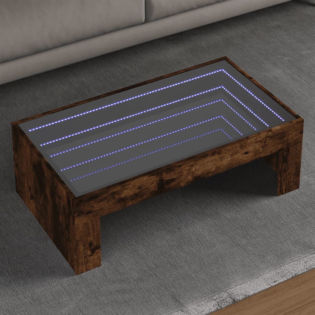 Salontafel Met Infinity Led 70X50X30 Cm Kleurig Gerookt Eiken