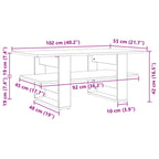 Salontafel 102X55X42 Cm Bewerkt Hout