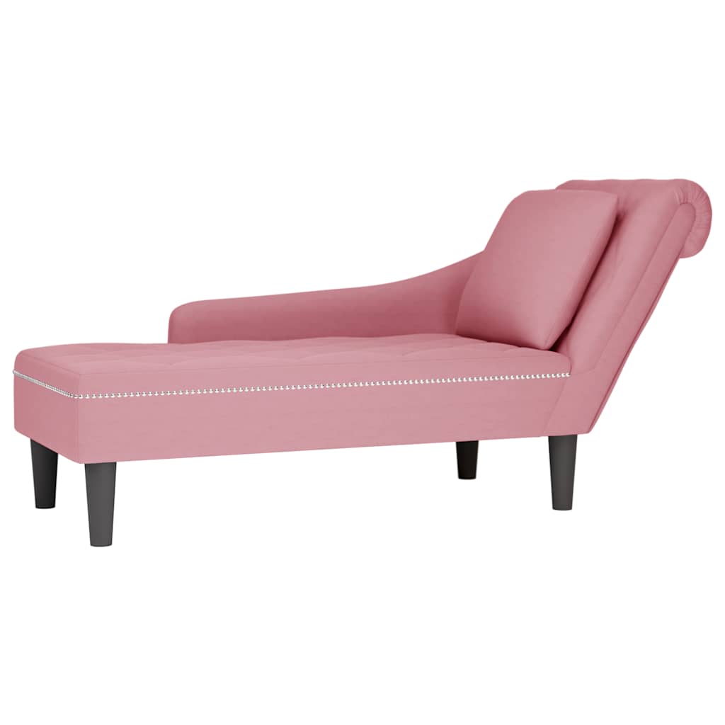 Chaise Longue Met Kussen En Rechterarmleuning Fluweel