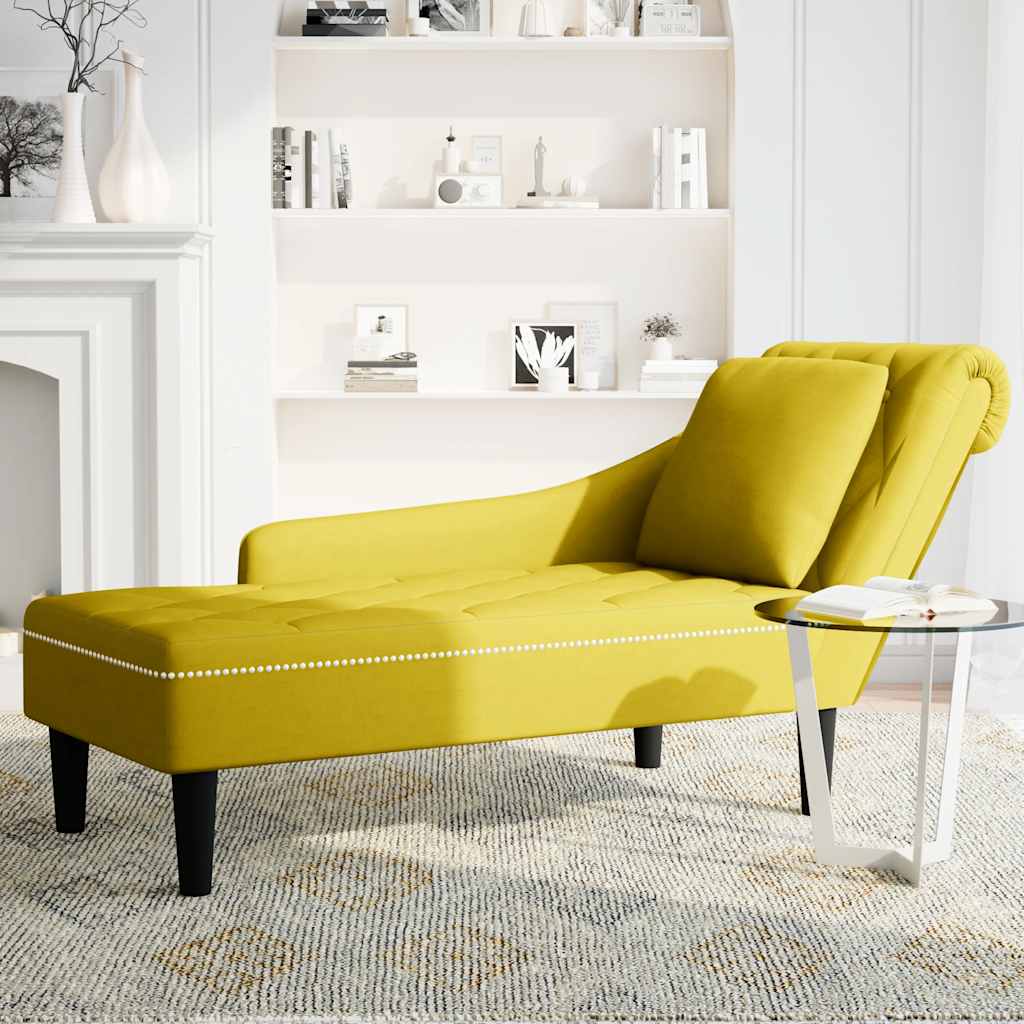 Chaise Longue Met Kussen En Rechterarmleuning Fluweel