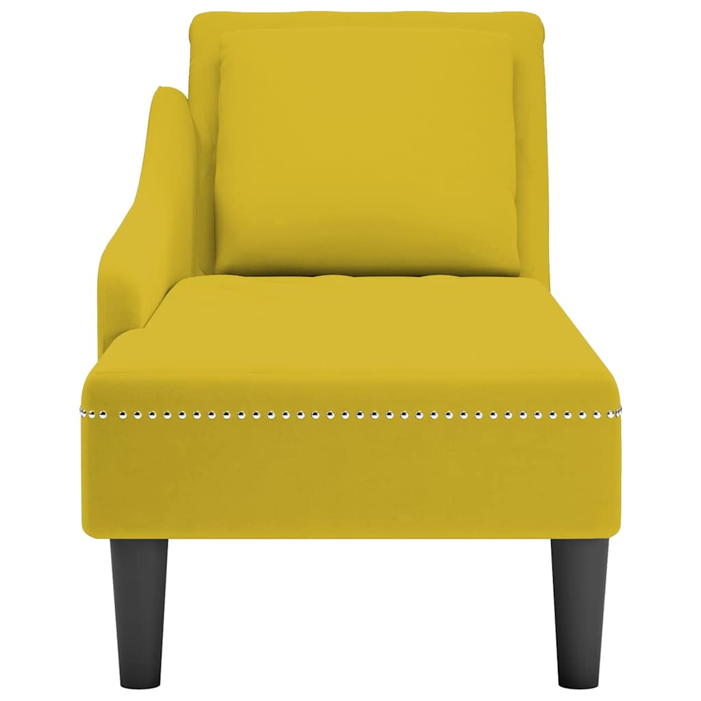 Chaise Longue Met Kussen En Rechterarmleuning Fluweel