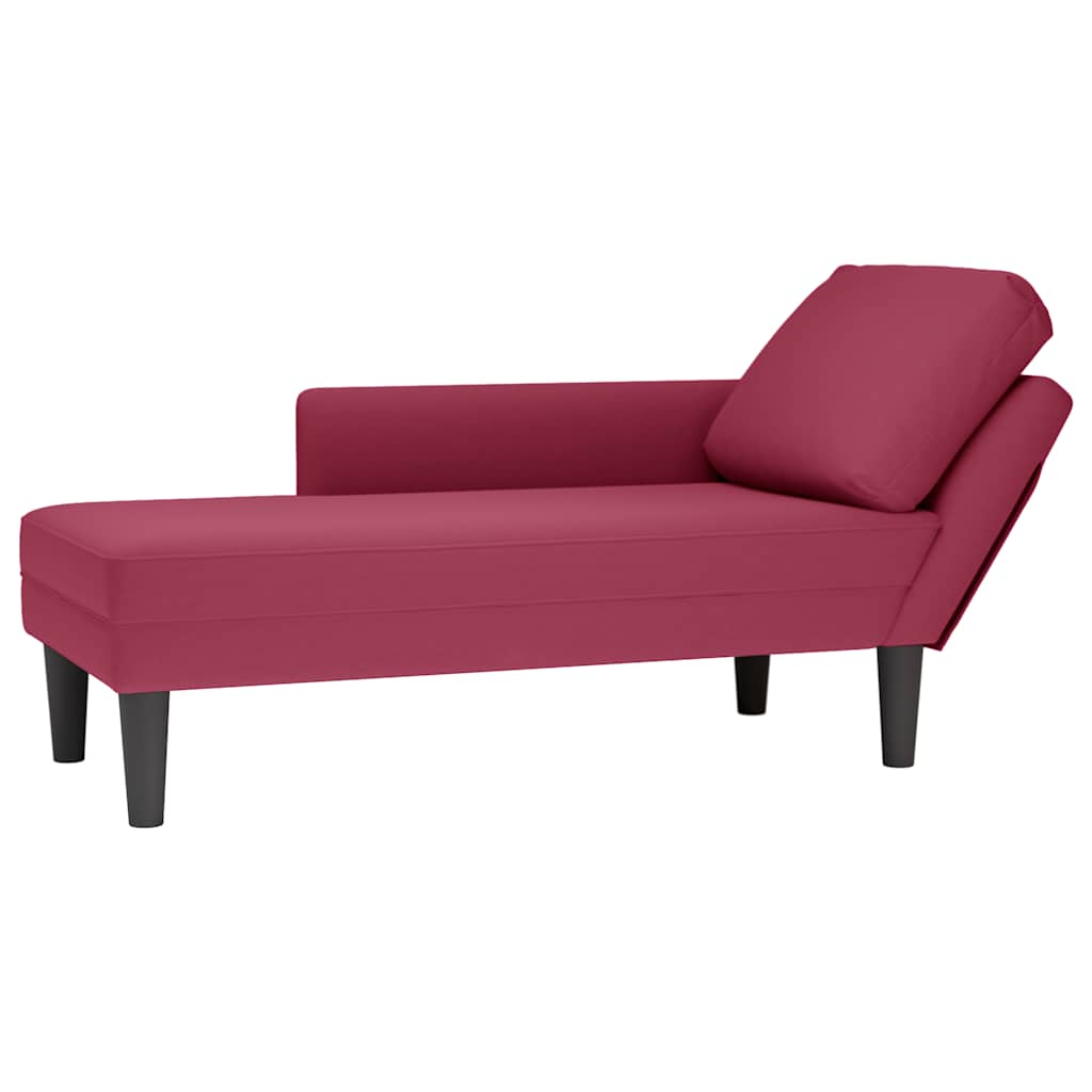 Chaise Longue Met Kussen En Rechterarmleuning Fluweel