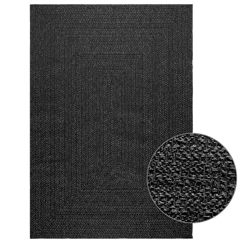 Vloerkleed Zizur Binnen En Buiten 160X230Cm Jute Look Antraciet
