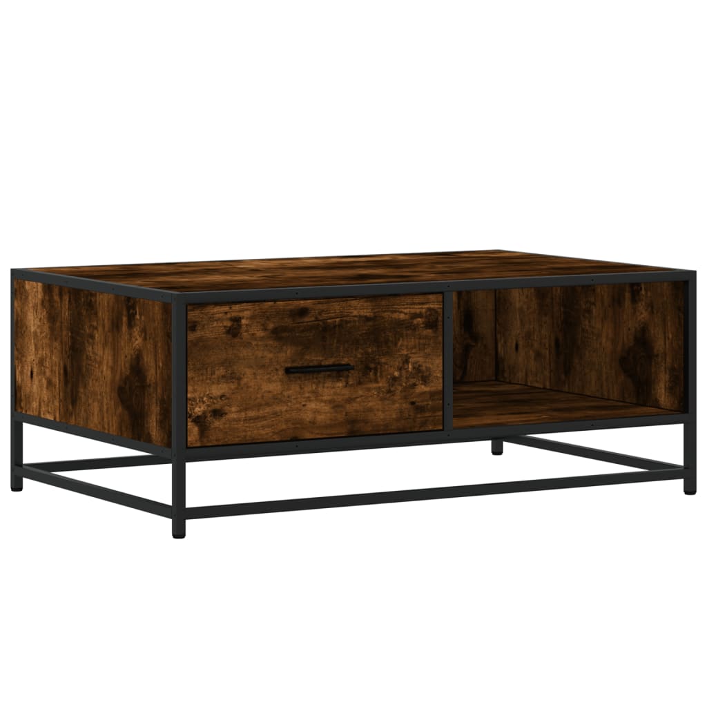 Salontafel 90X57X35 Cm Bewerkt Hout En Metaal
