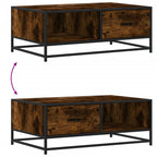 Salontafel 90X57X35 Cm Bewerkt Hout En Metaal