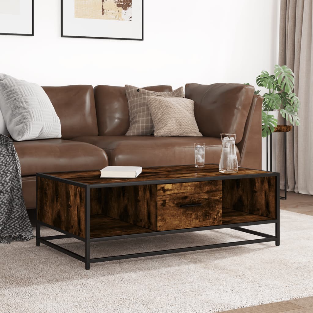Salontafel 100X57X35 Cm Bewerkt Hout En Metaal