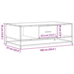Salontafel 100X57X35 Cm Bewerkt Hout En Metaal