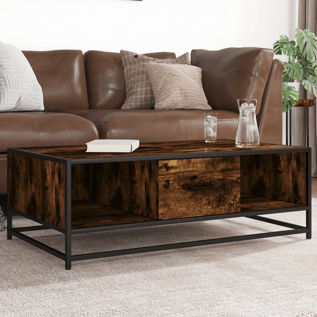 Salontafel 100X57X35 Cm Bewerkt Hout En Metaal