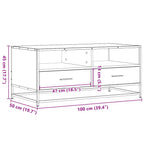 Salontafel 100X50X45 Cm Bewerkt Hout En Metaal