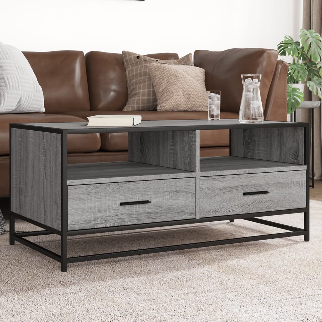 Salontafel 100X50X45 Cm Bewerkt Hout En Metaal