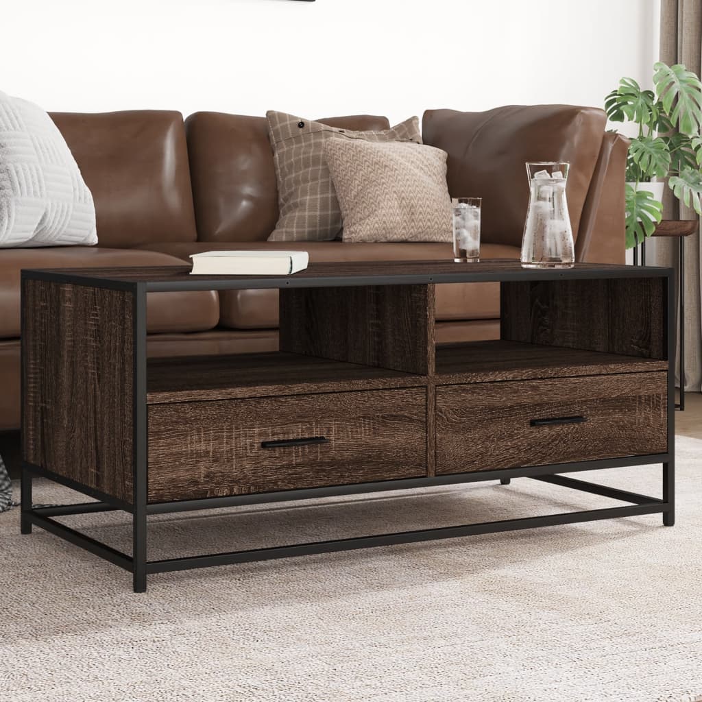 Salontafel 100X50X45 Cm Bewerkt Hout En Metaal