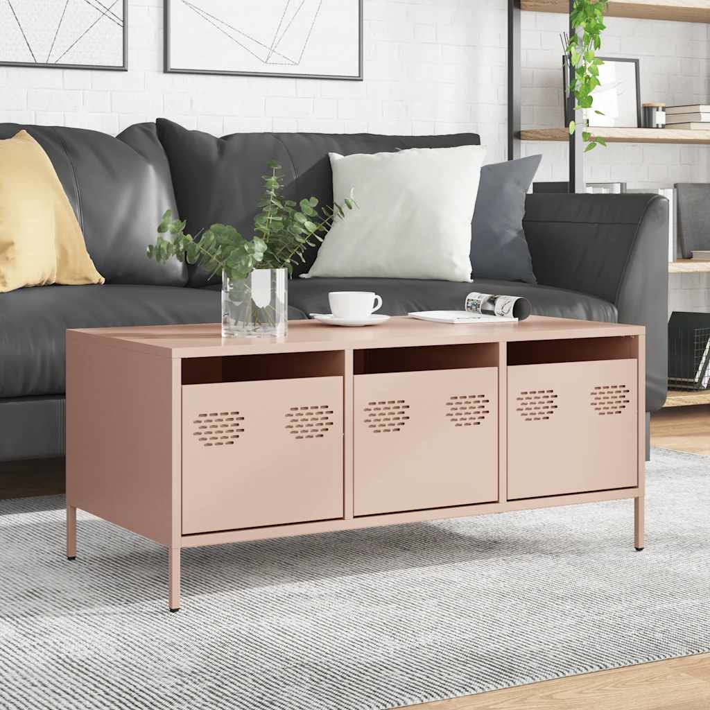 Salontafel 101,5X50X43,5 Cm Koudgewalst Staal Kleurig