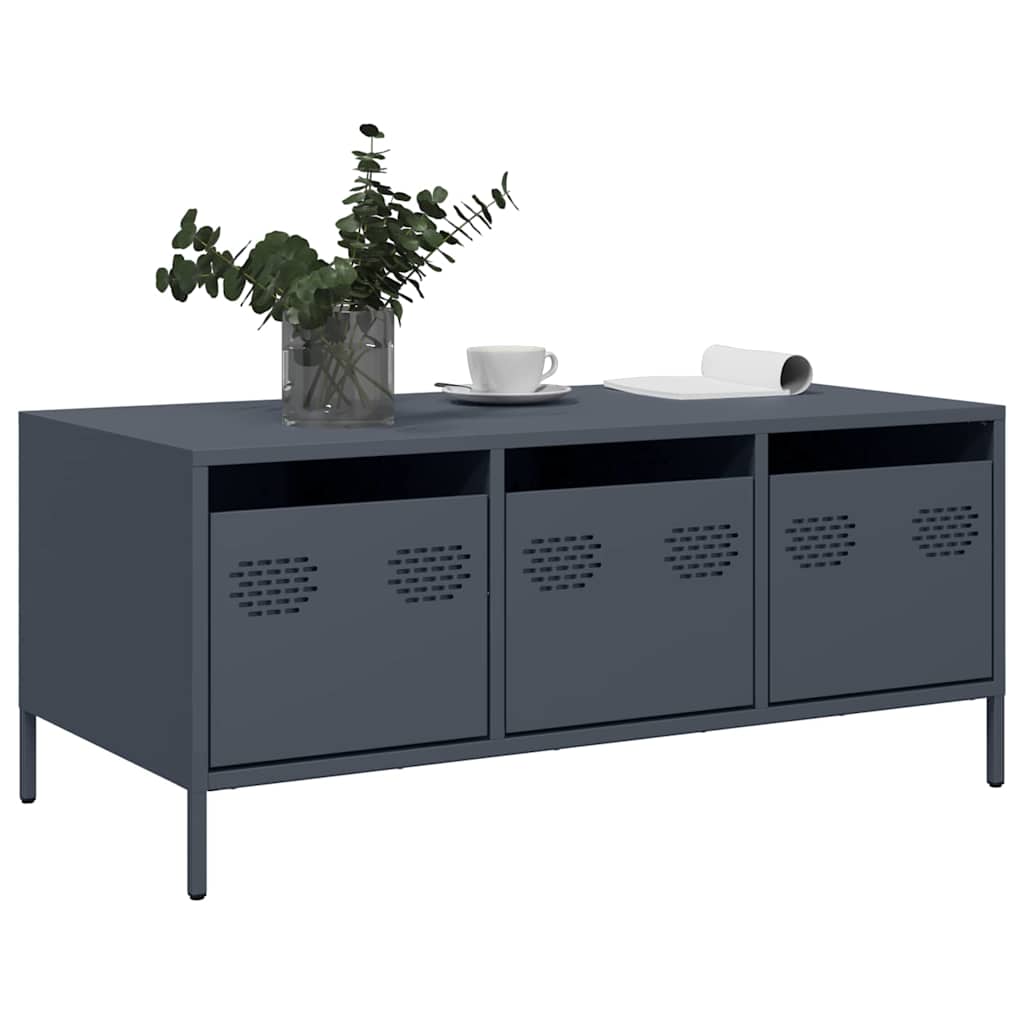 Salontafel 101,5X50X43,5 Cm Koudgewalst Staal Kleurig