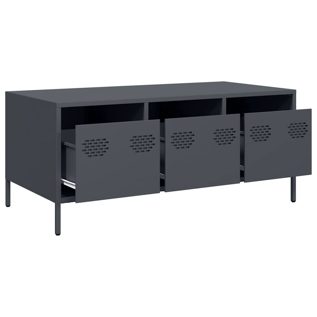 Salontafel 101,5X50X43,5 Cm Koudgewalst Staal Kleurig