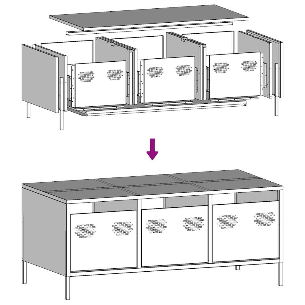 Salontafel 101,5X50X43,5 Cm Koudgewalst Staal Kleurig