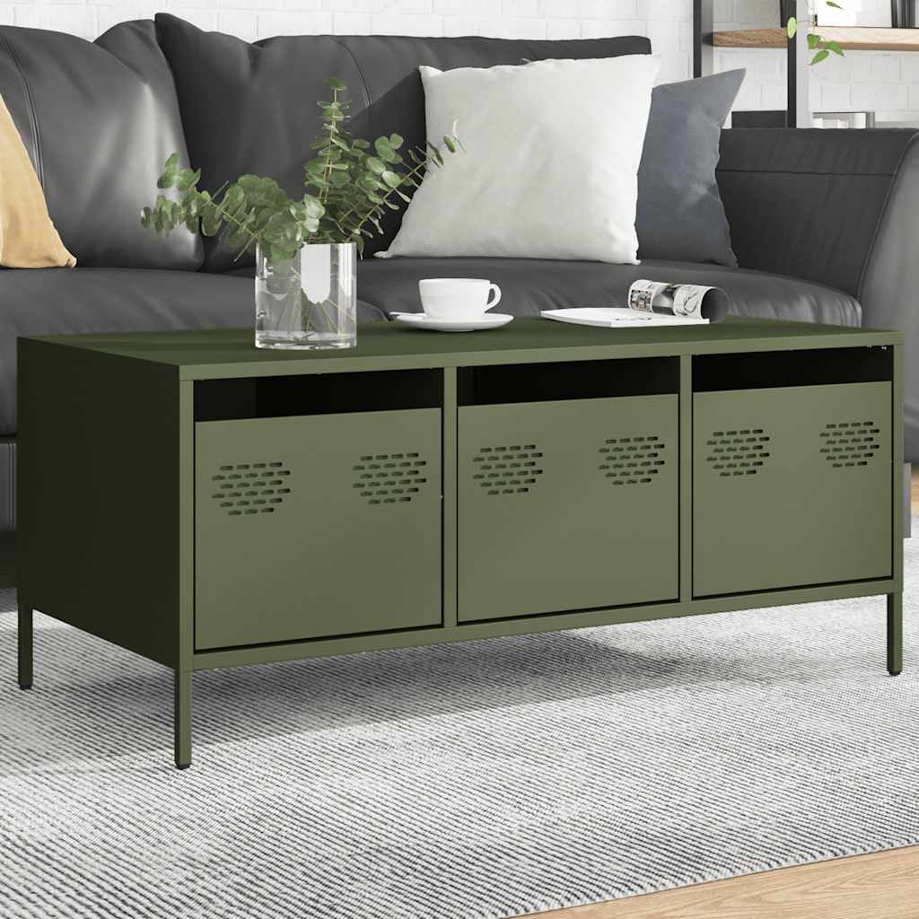 Salontafel 101,5X50X43,5 Cm Koudgewalst Staal Kleurig
