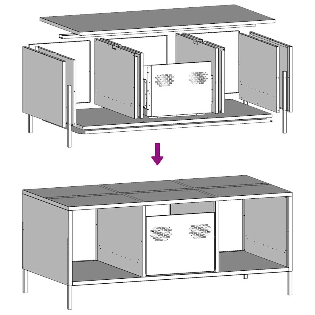 Salontafel 101,5X50X43,5 Cm Koudgewalst Staal