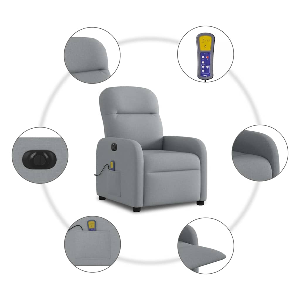 Massagestoel Stof Lichtgrijs