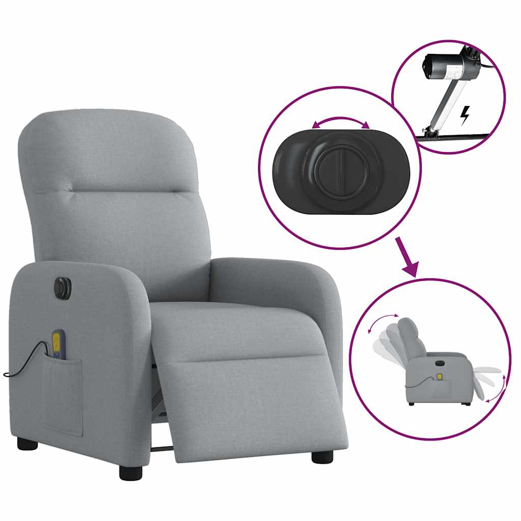 Massagestoel Stof Lichtgrijs