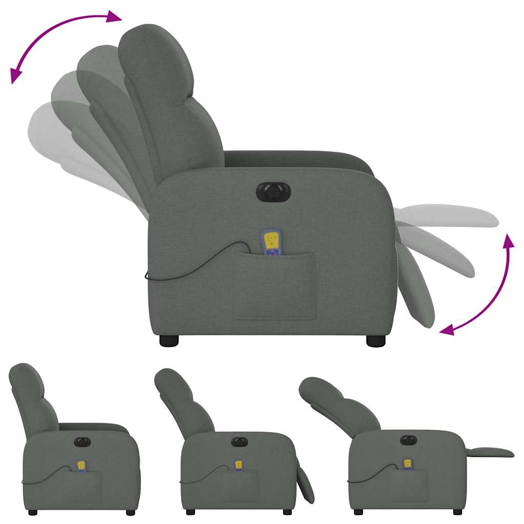 Massagestoel Stof Donkergrijs