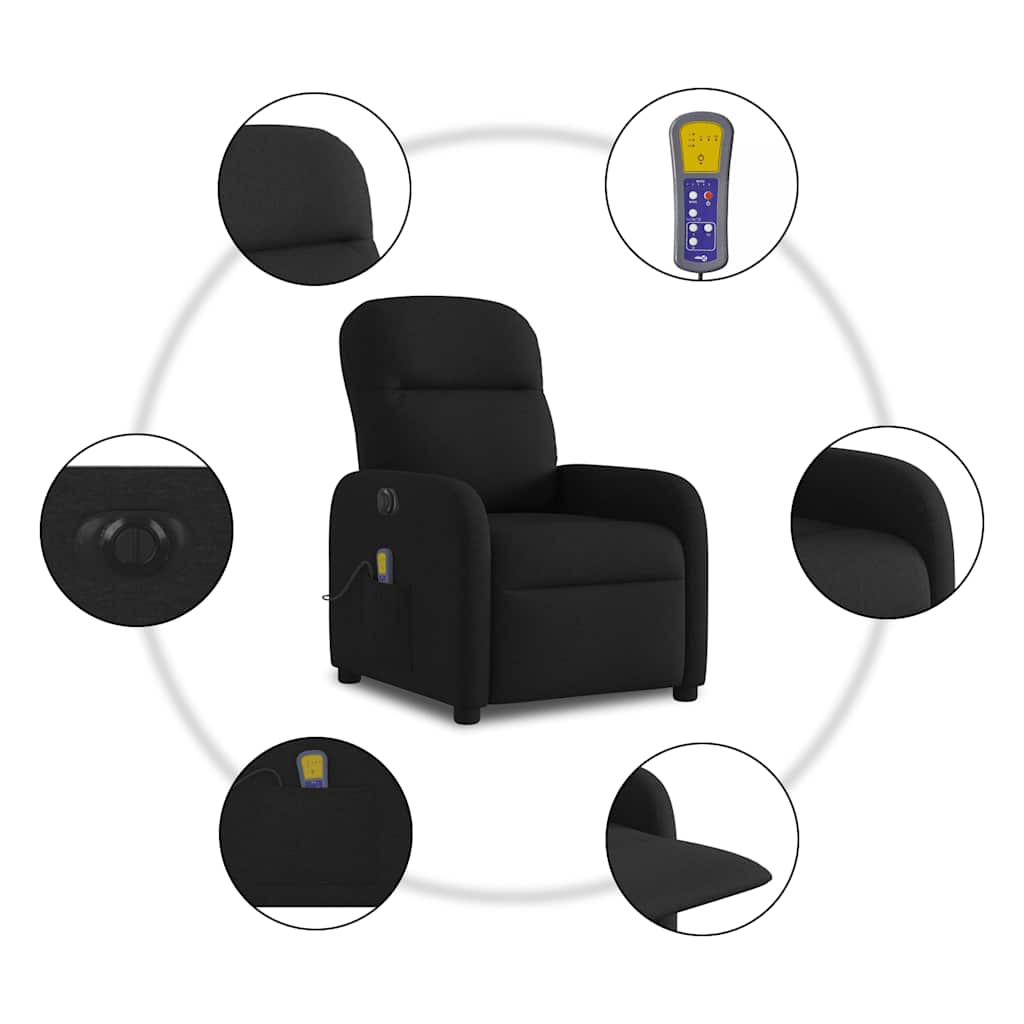 Massagestoel Stof Zwart