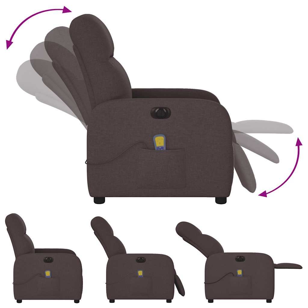Massagestoel Stof Donkerbruin